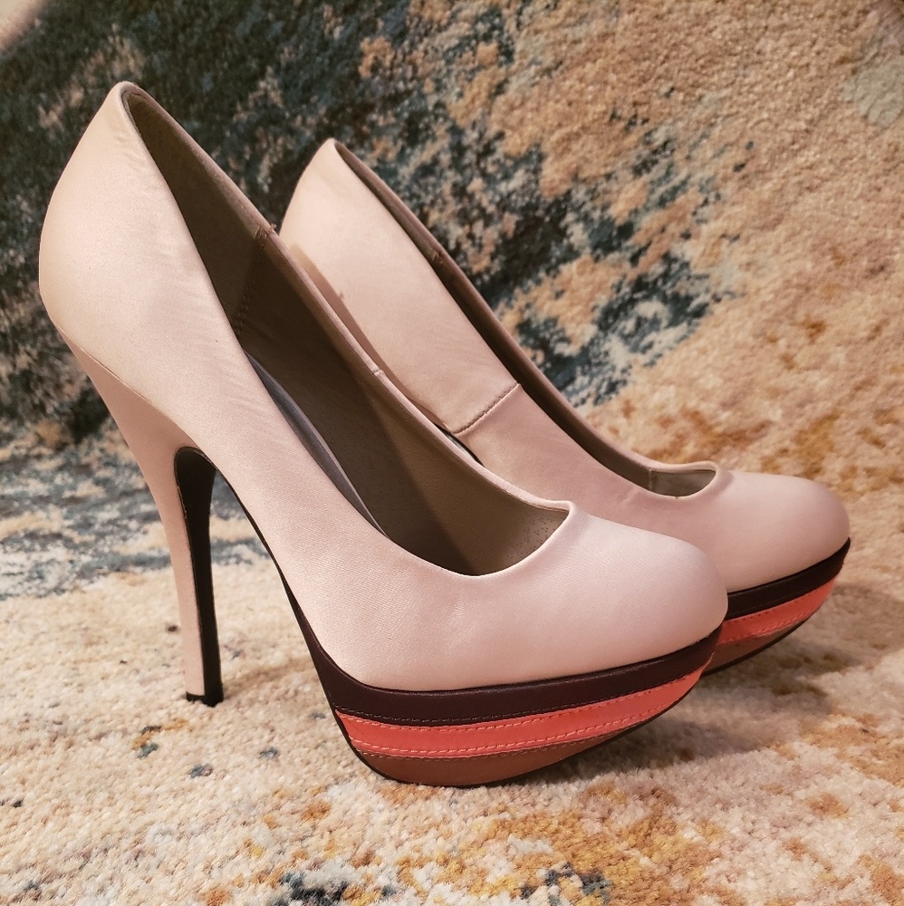 Nude Satin Heels
